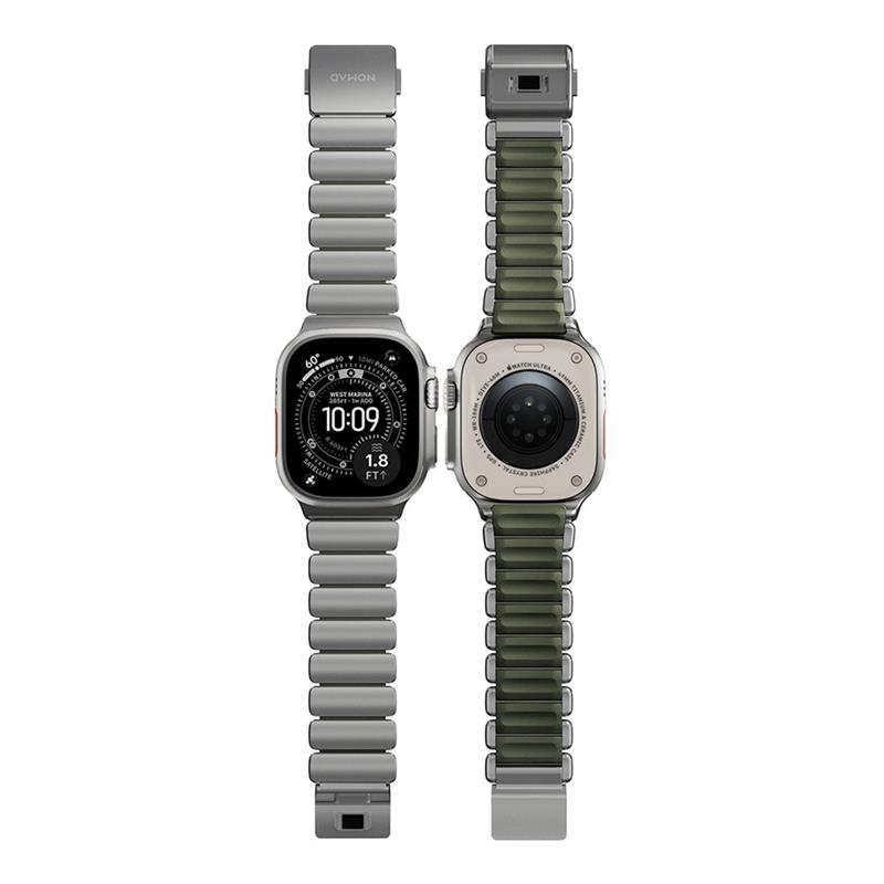 Nomad remienok Stratos pre Apple Watch 44-49mm - Forest Green/Natural Hardware