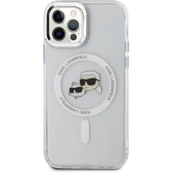 Karl Lagerfeld IML K&CH Heads Metal Frame MagSafe kryt iPhone 12/ 12 Pro priehľadný