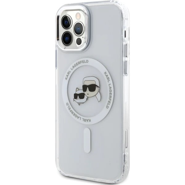 Karl Lagerfeld IML K&CH Heads Metal Frame MagSafe kryt iPhone 12/ 12 Pro priehľadný