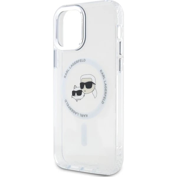 Karl Lagerfeld IML K&CH Heads Metal Frame MagSafe kryt iPhone 12/ 12 Pro priehľadný