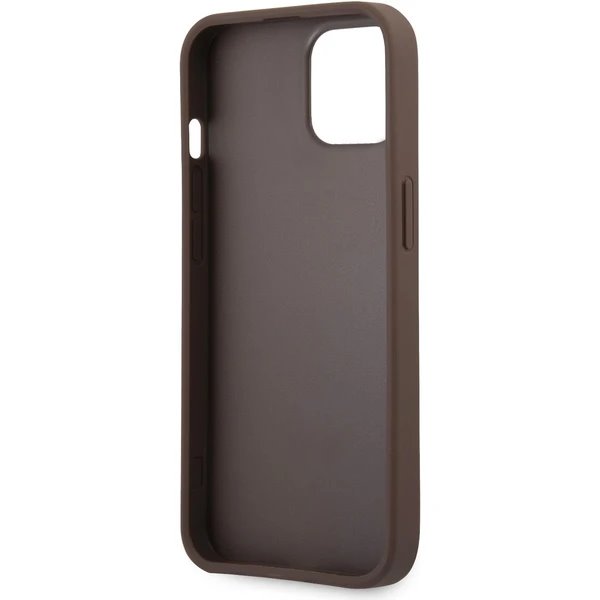 Guess PU 4G Metal Logo kryt iPhone 13 hnedý
