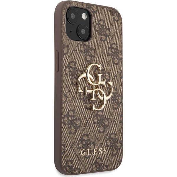 Guess PU 4G Metal Logo kryt iPhone 13 hnedý
