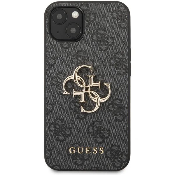 Guess PU 4G Metal Logo kryt iPhone 13 šedý