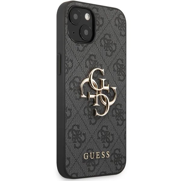 Guess PU 4G Metal Logo kryt iPhone 13 šedý