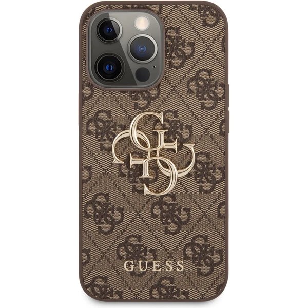 Guess PU 4G Metal Logo kryt iPhone 13 Pro hnedý