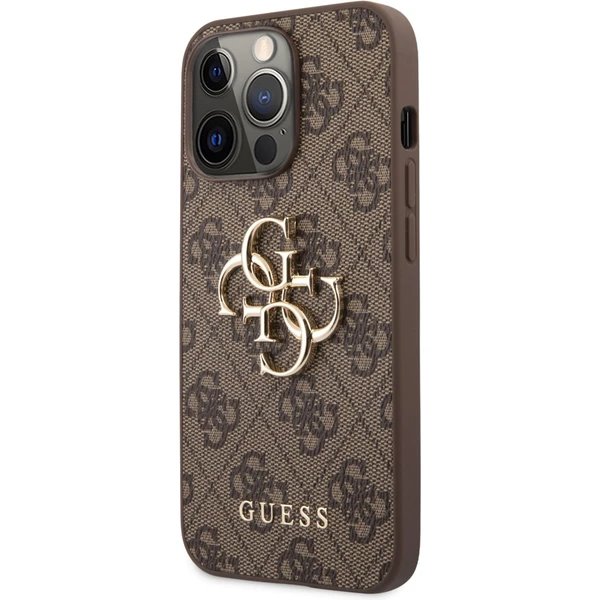Guess PU 4G Metal Logo kryt iPhone 13 Pro hnedý