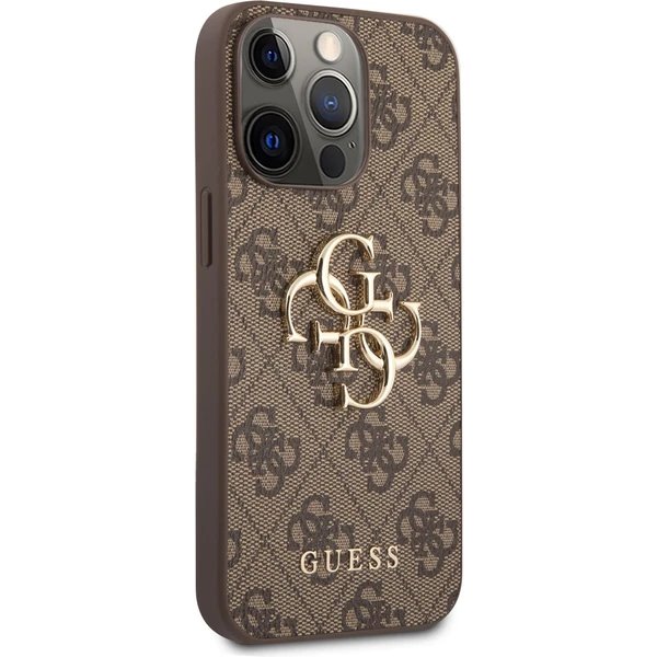 Guess PU 4G Metal Logo kryt iPhone 13 Pro hnedý