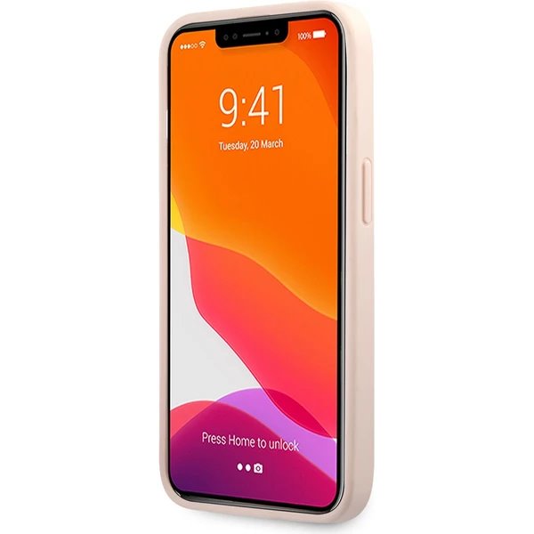 Guess PU 4G Metal Logo kryt iPhone 13 Pro ružový