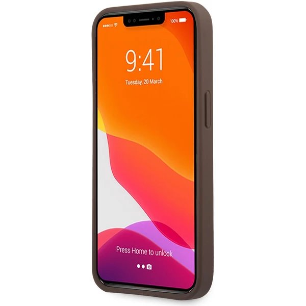 Guess PU 4G Metal Logo kryt iPhone 13 Pro Max hnedý