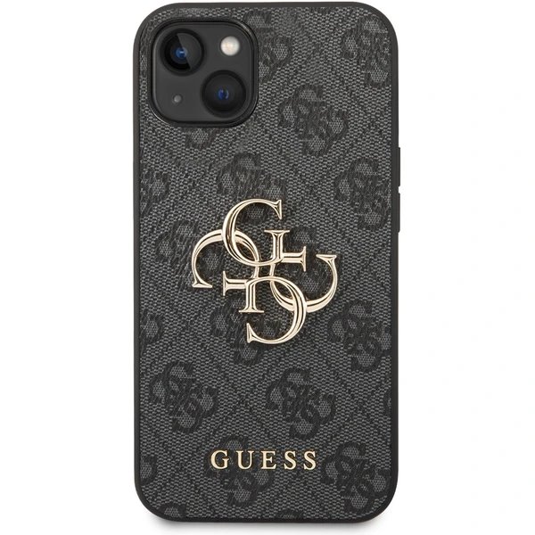 Guess PU 4G Metal Logo kryt iPhone 14 hnedý