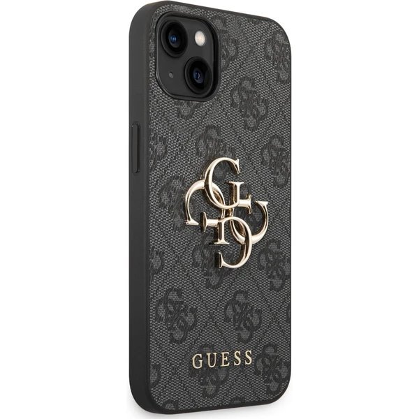 Guess PU 4G Metal Logo kryt iPhone 14 hnedý