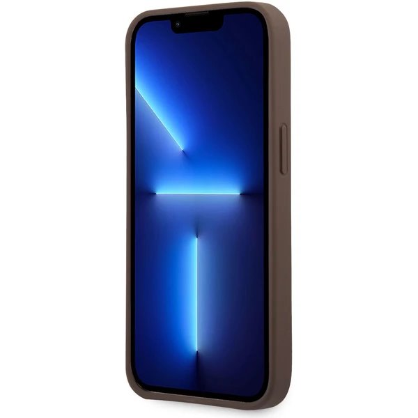 Guess PU 4G Metal Logo kryt iPhone 14 Pro hnedý