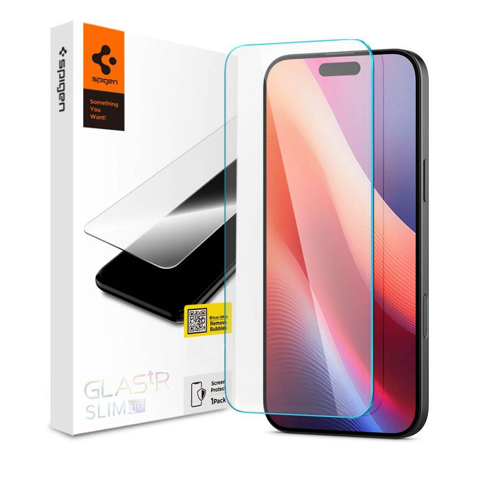 Spigen ochranné sklo GLAS.tR Slim HD pre iPhone 16/15 - Clear