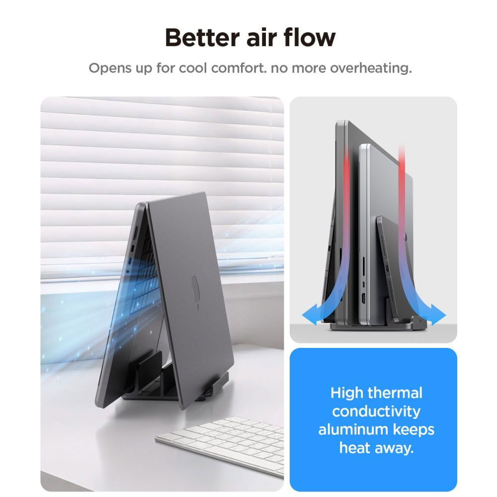 Spigen stojan Vertical Laptop Stand - Space Gray