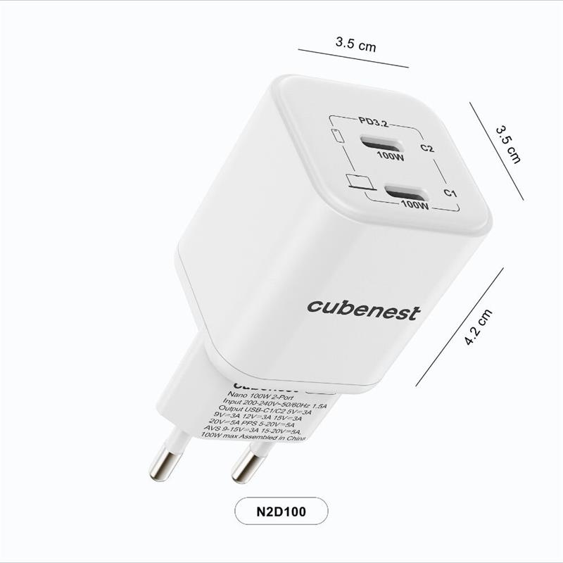 Cubenest PD Nano Adapter 100W - biela