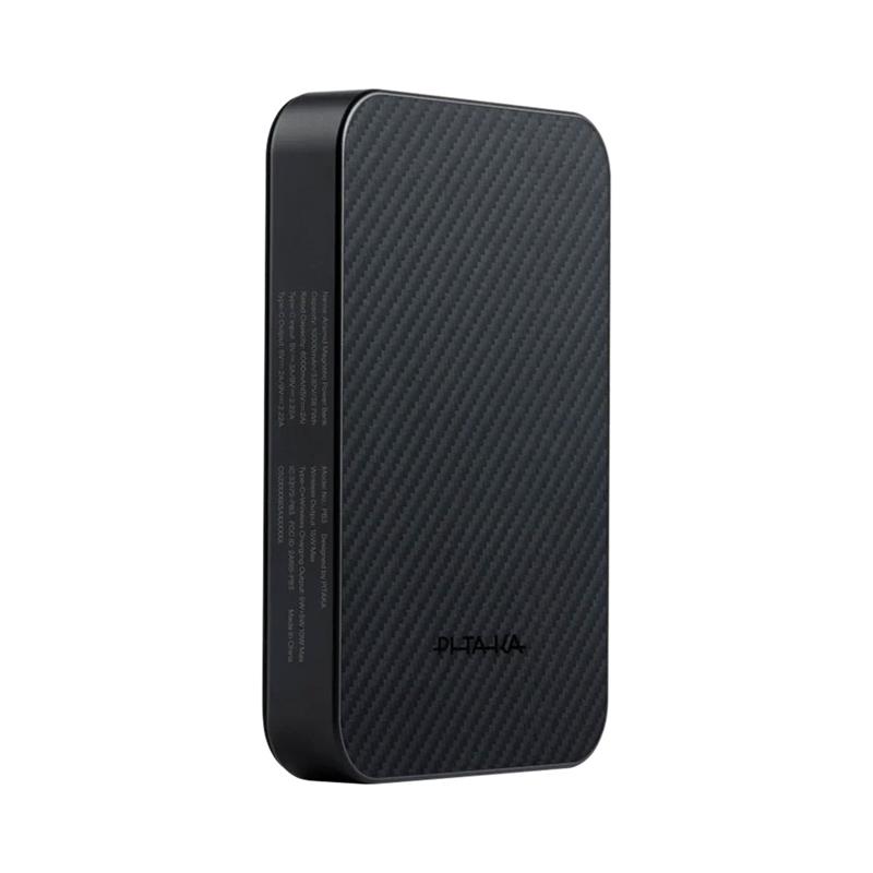 Pitaka Aramid Fiber Magnetic Power Bank Qi2 10 000 mAh - Black/Grey