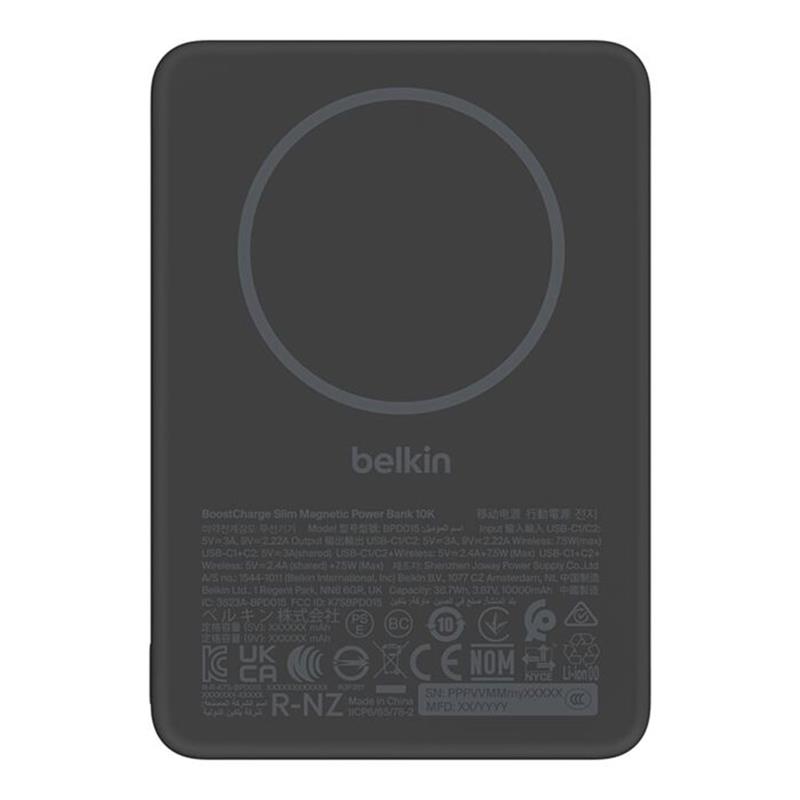 Belkin Boost Charge Slim Magnetic Powerbank 10K - Black