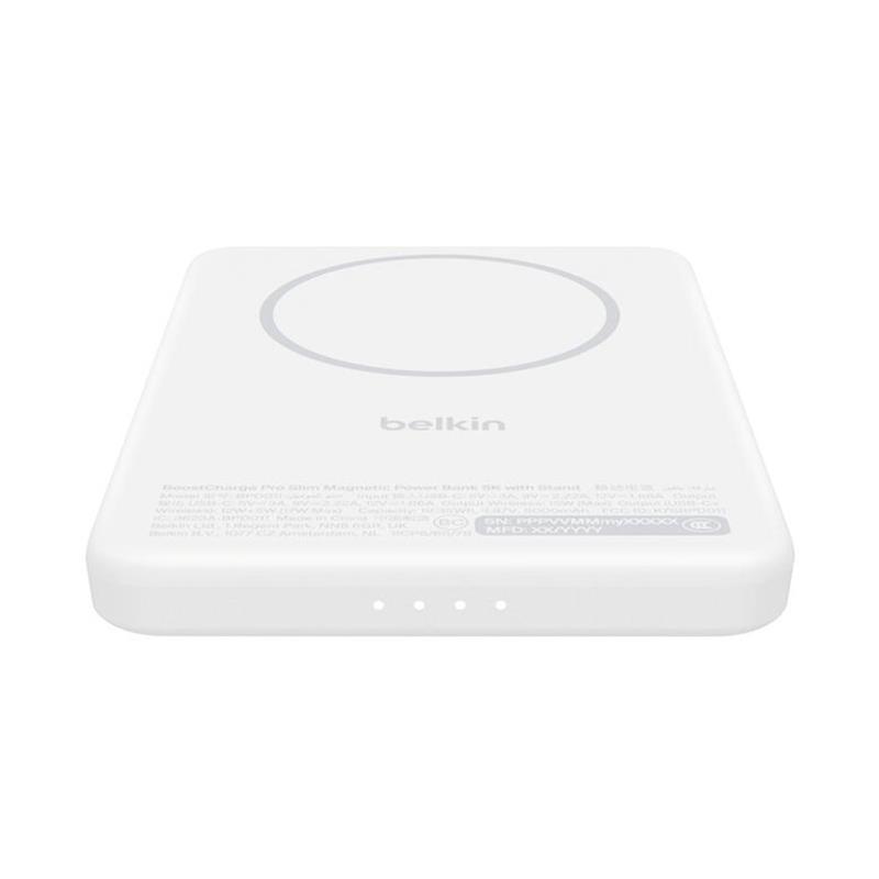 Belkin Boost Charge Slim Magnetic Powerbank 5K with Qi2 - White