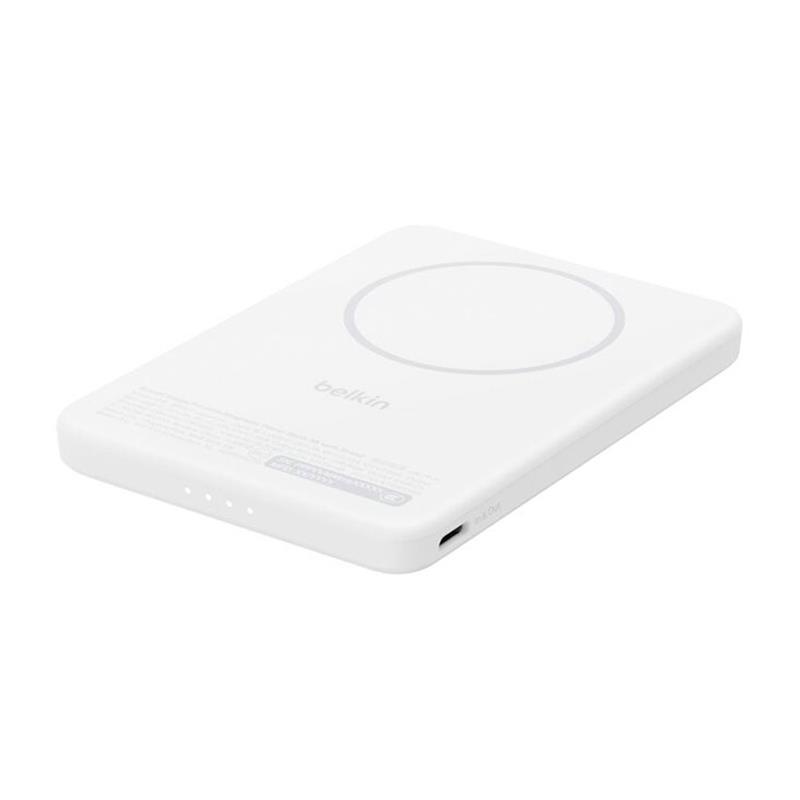 Belkin Boost Charge Slim Magnetic Powerbank 5K with Qi2 - White