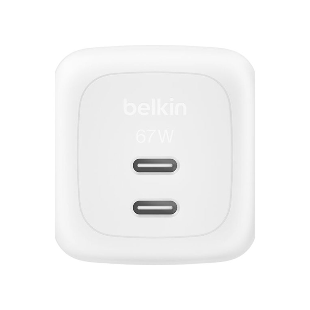 Belkin Boost Charge Pro Dual USB-C GaN Wall Charger 67W - White
