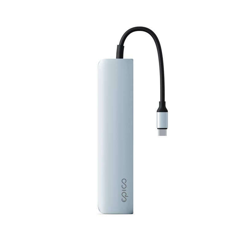 iStores by Epico 6in1 Hliníkový Hub 8K s USB-C konektorem - Blankytně modrá