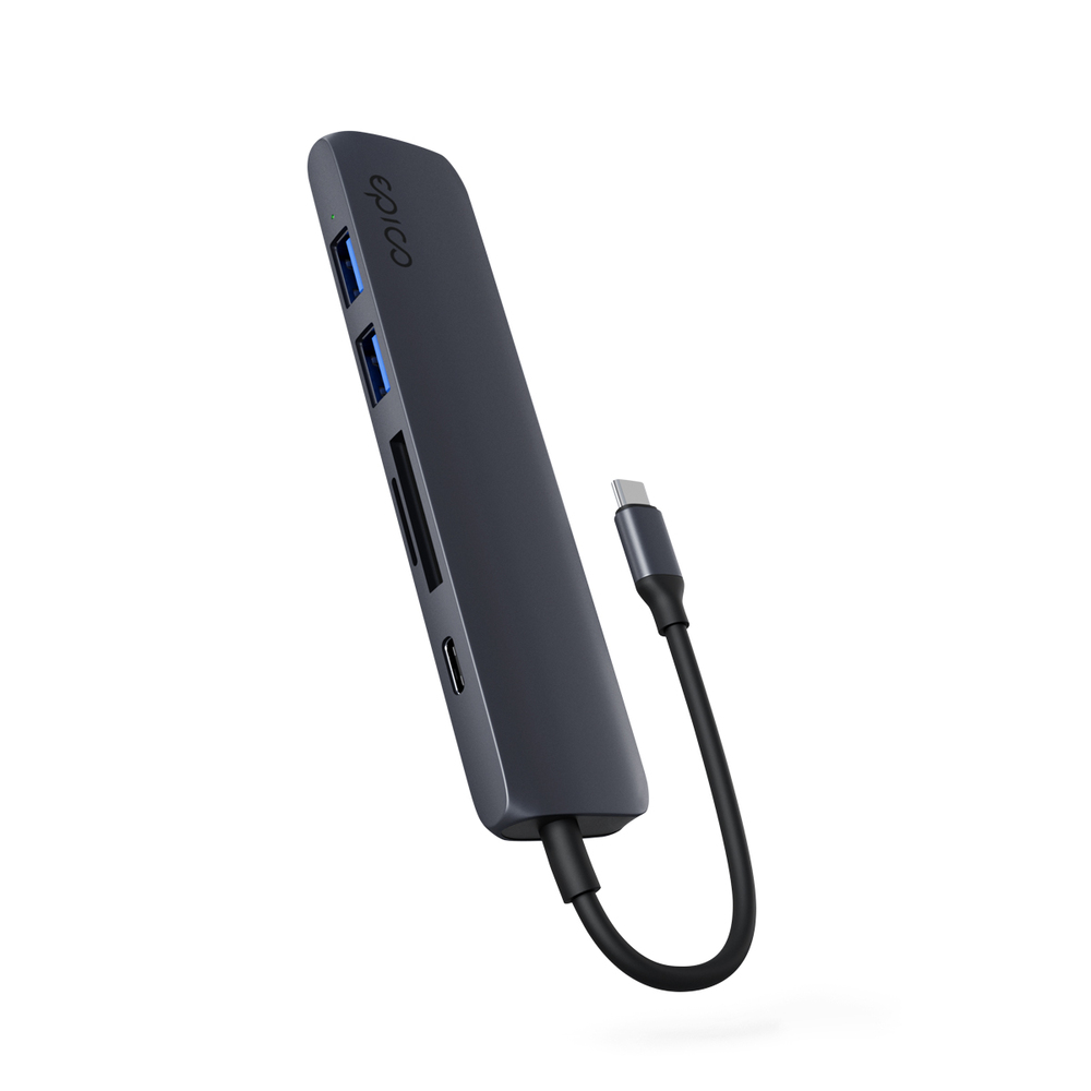 iStores by Epico 6in1 Hliníkový Hub 8K s USB-C konektorem - Temně inkoustová