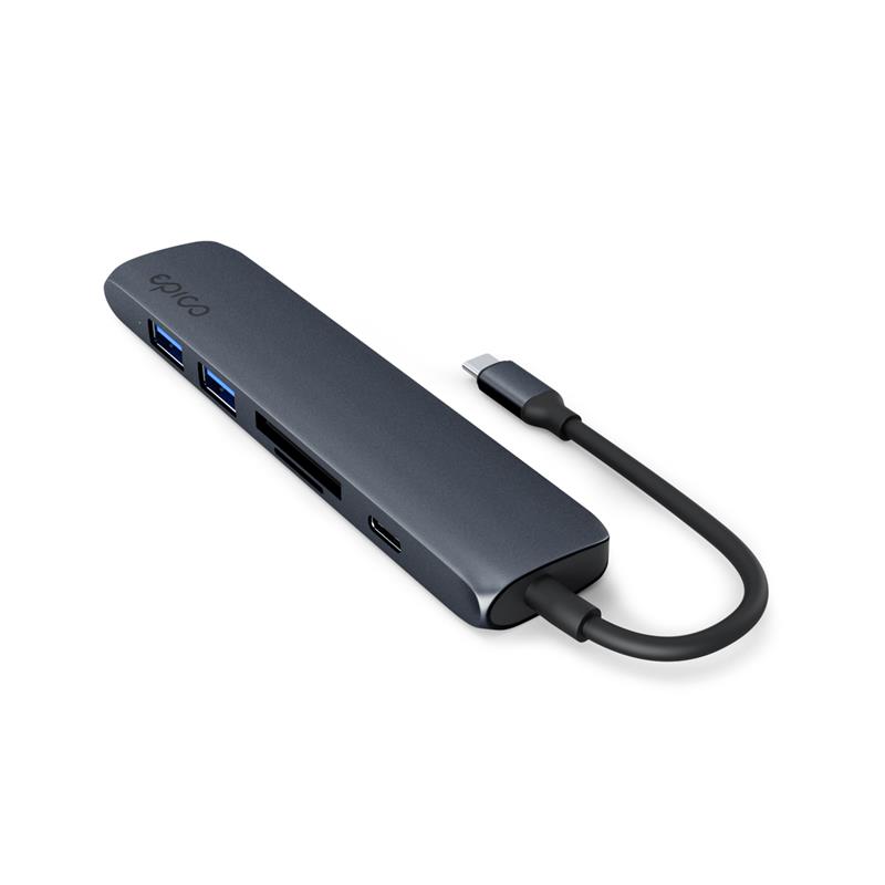 iStores by Epico 6in1 Hliníkový Hub 8K s USB-C konektorem - Temně inkoustová