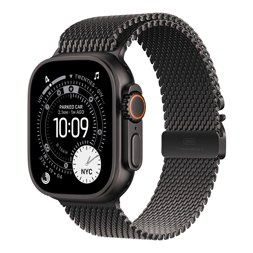 Apple Watch Ultra 3 GPS + Cellular 49mm Čierny titán s čiernym titánovým milánskym ťahom - S *Rozbalený*