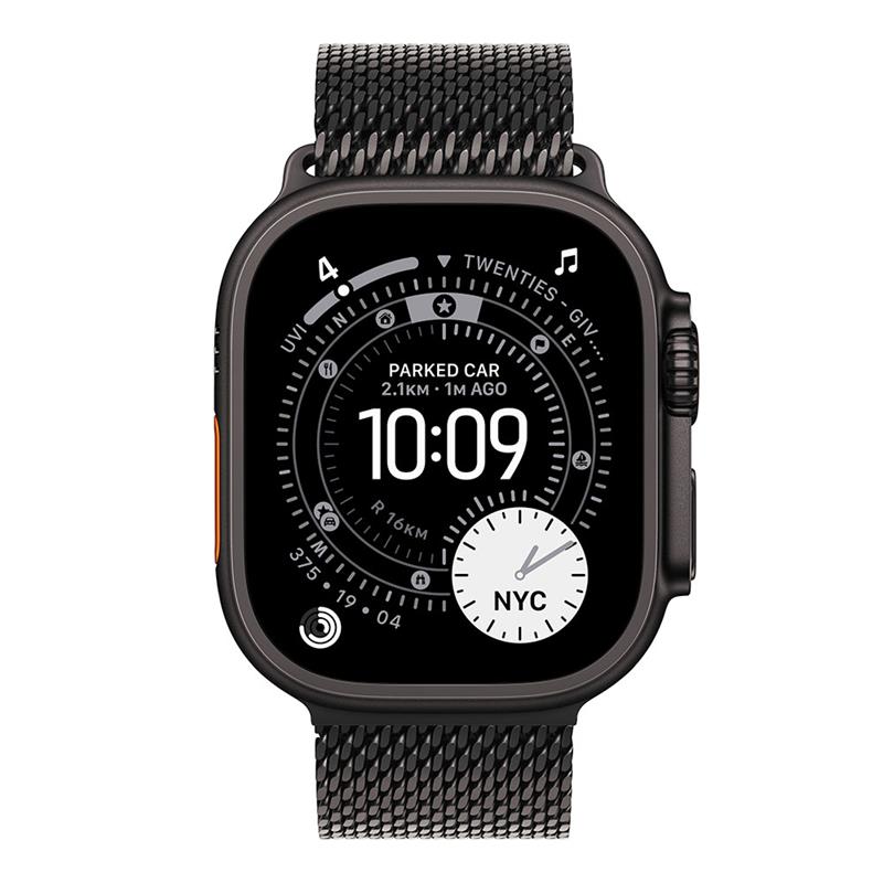 Apple Watch Ultra 3 GPS + Cellular 49mm Čierny titán s čiernym titánovým milánskym ťahom - S *Rozbalený*