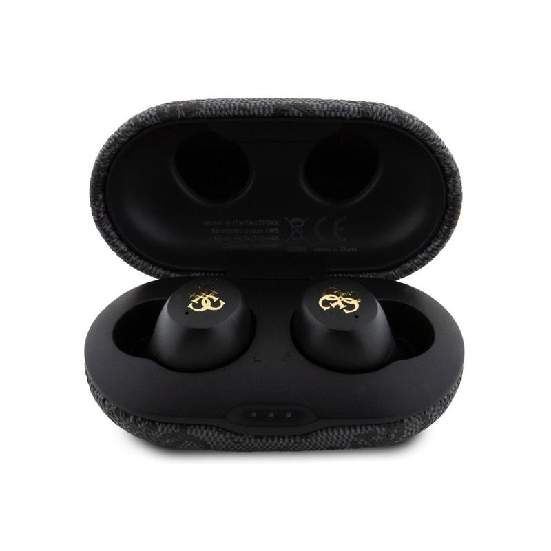 Guess PU 4G Metal Logo TWS Bezdrôtové Slúchadlá čierne