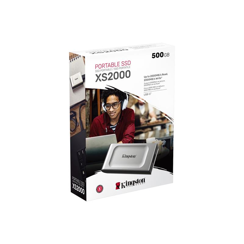 Kingston XS2000 - externý SSD 500GB, USB Type-C 3.2