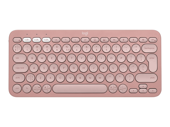 Logitech K380s Pebble Keys 2 - Bluetooth klávesnica - ružová - US