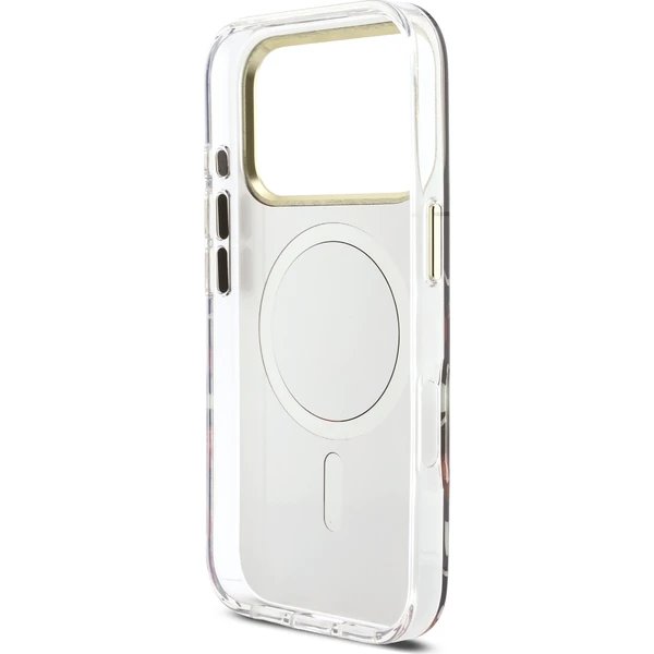 Guess PC/TPU Mirror Glitter Cherry MagSafe kryt iPhone 17 Pro bílý