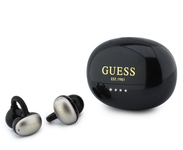 Guess Metallic Finish Classic Logo OWS Bezdrôtové Slúchadlá čierne
