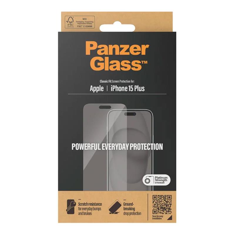 PanzerGlass ochranné sklo Classic Fit pro iPhone 15 Plus-Clear