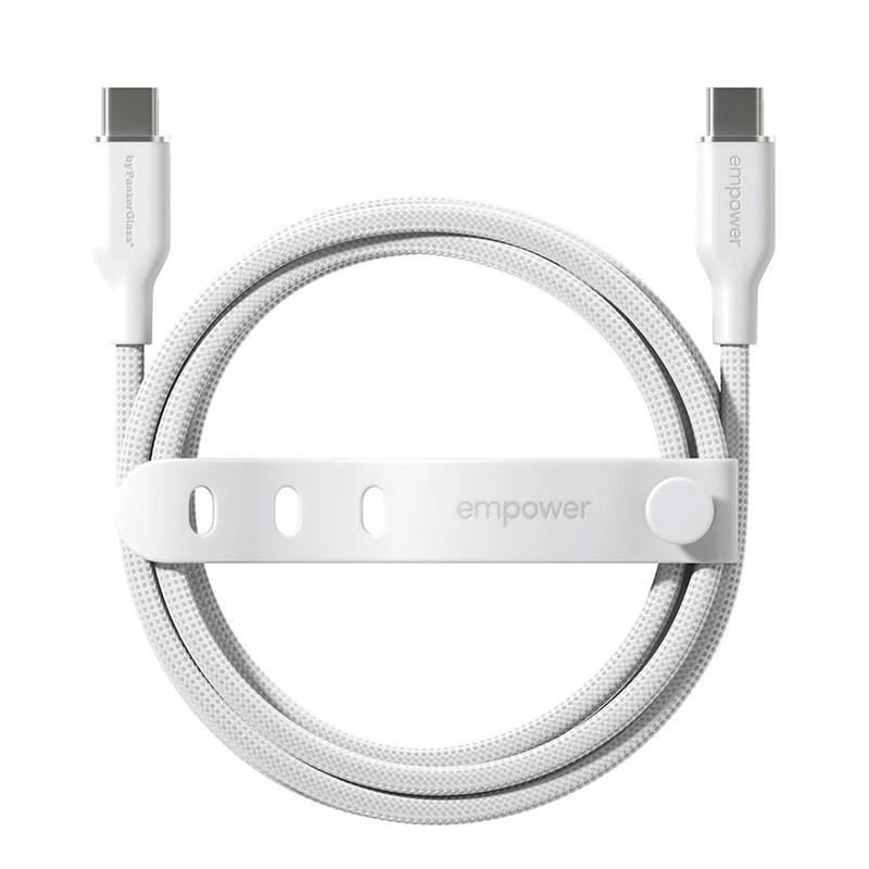 PanzerGlass kabel EMPOWER Racing USB-C na USB-C 1,2 m 60W - bílý