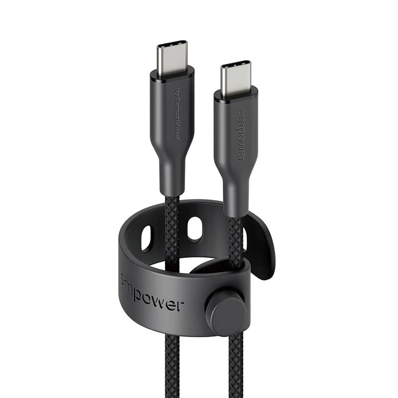 PanzerGlass kabel EMPOWER Racing USB-C na USB-C 2m 60W - černý