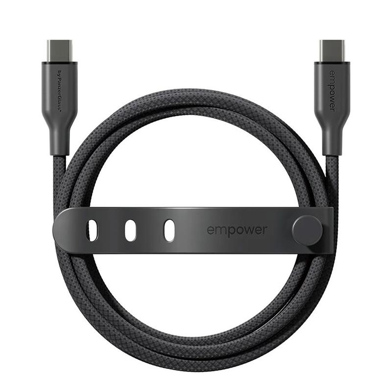 PanzerGlass kabel EMPOWER Racing USB-C na USB-C 2m 60W - černý