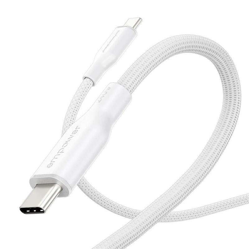 PanzerGlass kabel EMPOWER Racing USB-C na USB-C 2m 240W - bílý