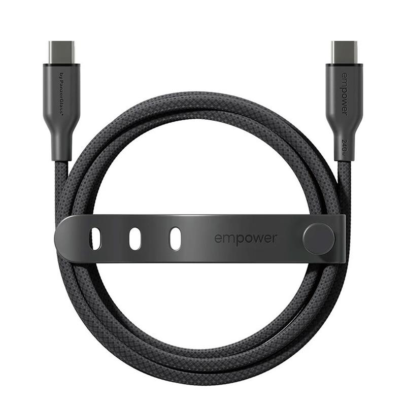 PanzerGlass kabel EMPOWER Racing USB-C na USB-C 2m 240W - černý