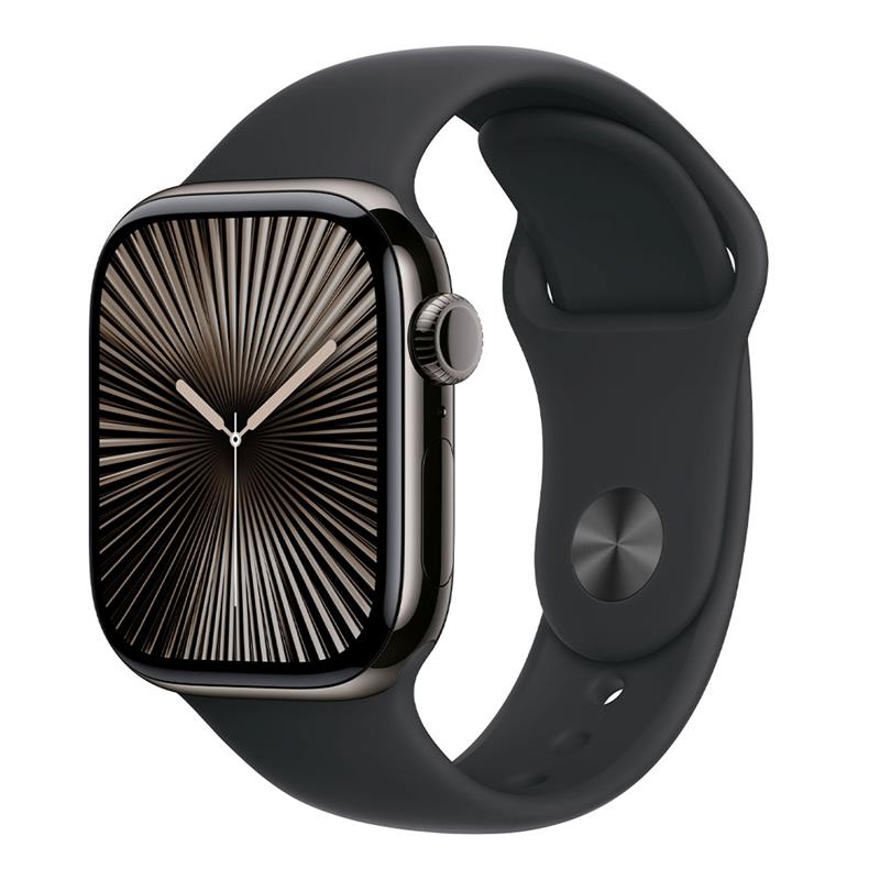 Apple Watch Series 10 GPS + Cellular 46mm Bridlicovo sivý titán s čiernym športovým remienkom - S/M *Rozbalený*