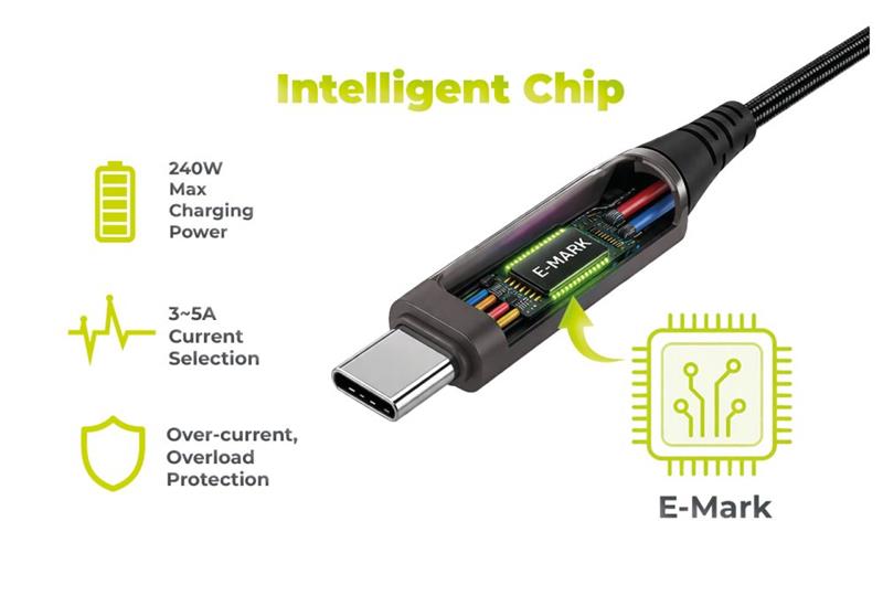 Mobile Origin 240W Display Cable USB-C to USB-C 1,5m CB4 - Black