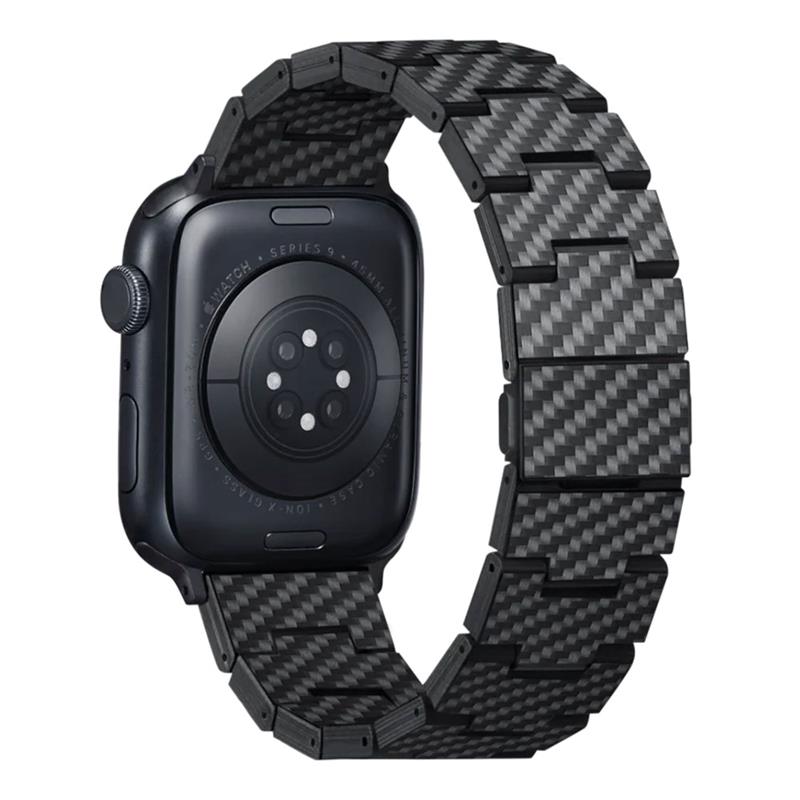 Pitaka remienok Carbon Fiber Strap pre Apple Watch 44/45/46mm - Black/Grey