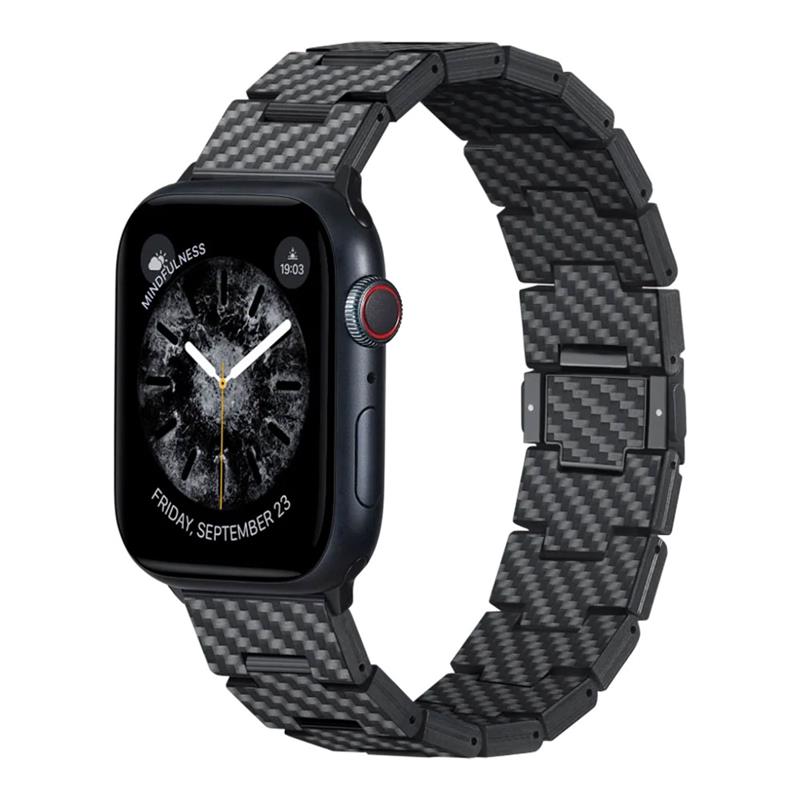 Pitaka remienok Carbon Fiber Strap pre Apple Watch 44/45/46mm - Black/Grey