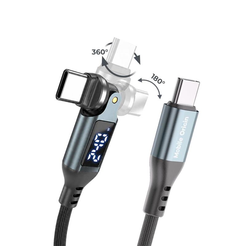 Mobile Origin 240W Display 540° Rotating Cable USB-C to USB-C 1m CB16 - Black