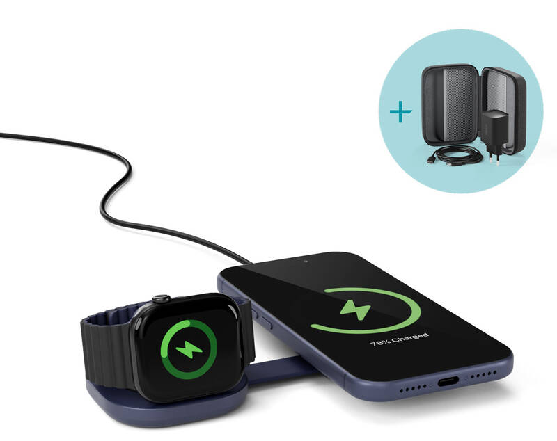 Epico UltraBase Qi2 25W 2in1 Fold Metal Mag+ Wireless Charger EF35 - deep blue