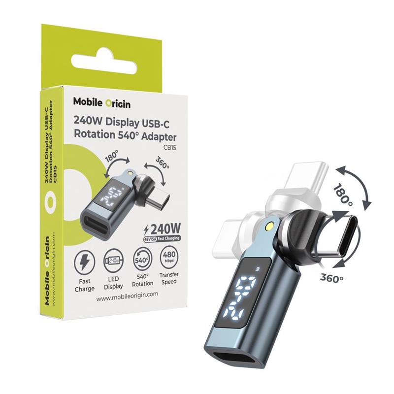 Mobile Origin 240W Display 540° Rotation USB-C Adapter CB15