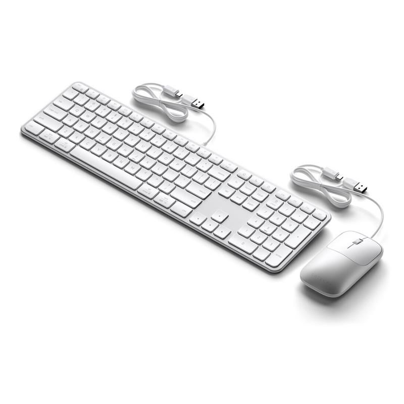 Satechi klávesnica + myš Slim CLX3 Wired Combo - Silver