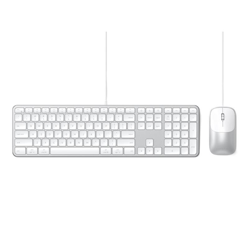 Satechi klávesnica + myš Slim CLX3 Wired Combo - Silver