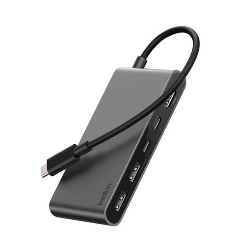 Belkin Connect 5-Port USB-C Hub with Dual USB-C Ports - Space Gray